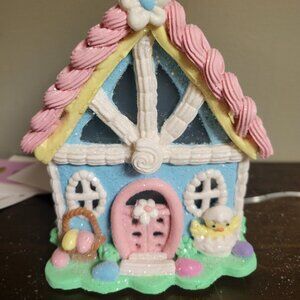 Light up gingerbread Easter house